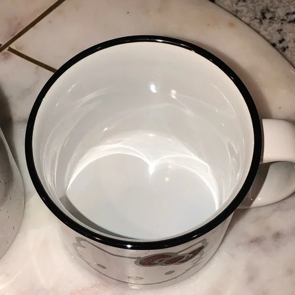 ✨NWT✨ Hello Kitty Sanrio Set of 2 Large Speckle Glitter Mugs - Picture 5 of 10